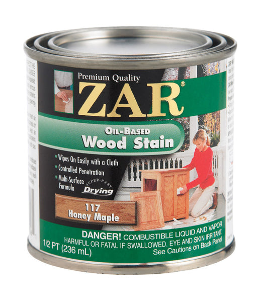 Tinte para madera a base de aceite de arce miel suave y tintable semitransparente ZAR, 1/2 pt (paquete de 6)