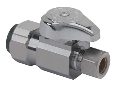 Straight Stop Valve, .5 Push Connect x 3/8-In. Compression