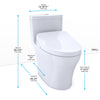 TOTO® WASHLET®+ Aquia® IV One-Piece Elongated Dual Flush 1.28 and 0.8 GPF Toilet with Auto Flush S550e Bidet Seat, Cotton White - MW6463056CEMFGA#01
