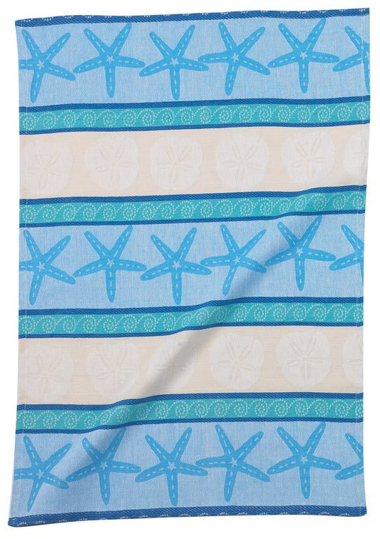 Kay Dee R2548 20 X 28 Blue & Yellow Sand Dollar & Starfish Towel (Pack of 6)