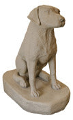 Estatua de perro labrador sentado – Aspecto de piedra arenisca natural – 31" de altura