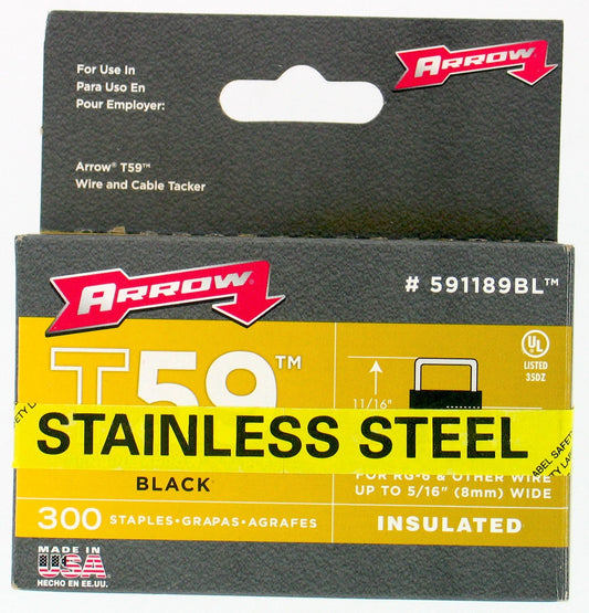 Arrow Fastener 591189Blss 5/16 Black T59™ Insulated Staples
