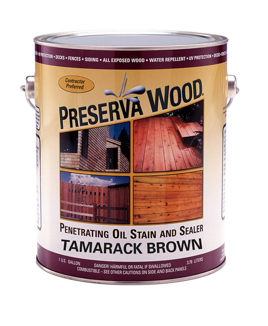 Preserva Wood Transparent Matte Tamarack Oil-Based Oil Stain and Sealer 1 gal. (Pack of 4)