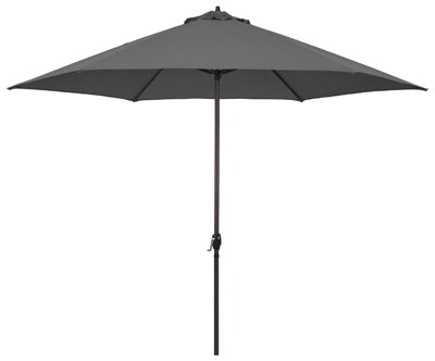 Deluxe Patio market Umbrella, Charcoal Fabric/Aluminum Pole, 11-Ft.