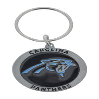 Hillman Carolina Panthers Metal Silver Decorative Key Chain (Pack of 3).