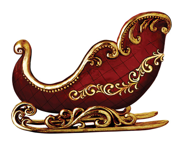 SANTA'S SLEIGH RED 8"H