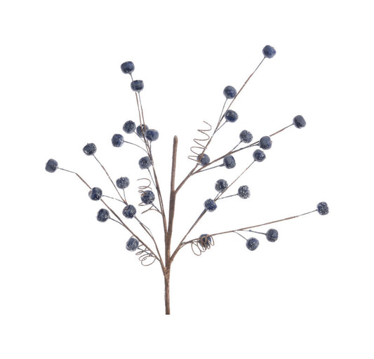 Decoris  Frozen Berry Branch  Christmas Decoration  Blue  Polyfoam  1 pk (Pack of 18)