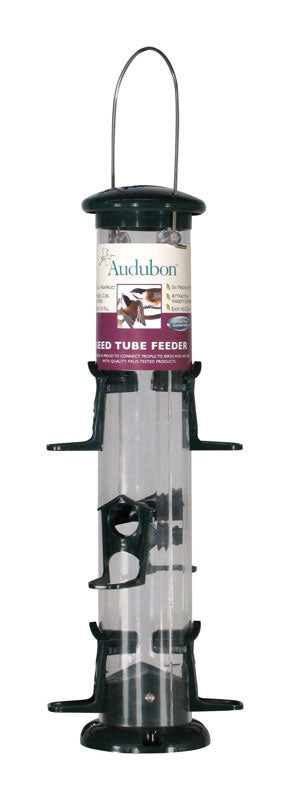 Audubon Wild Bird 2 lb Plastic Tube Bird Feeder 6 ports