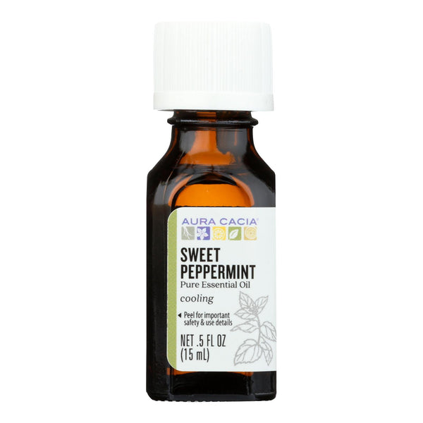 Aura Cacia - Essential Oil - Peppermint Sweet - Case of 1 - .50 fl oz.