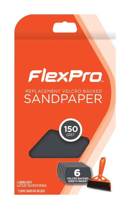 FlexPro  6 in. L 150 Grit Abrasive Mineral  Sandpaper  6 pk