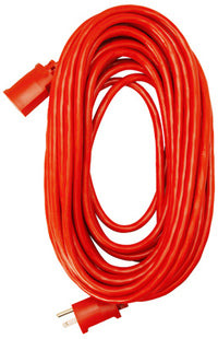 Extension Cord, 14/3 SJTW Red Round Vinyl, 100-Ft.