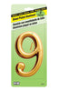 Hy-Ko 3 in. Gold Aluminum Number 9 Nail-On 1 pc. (Pack of 10)