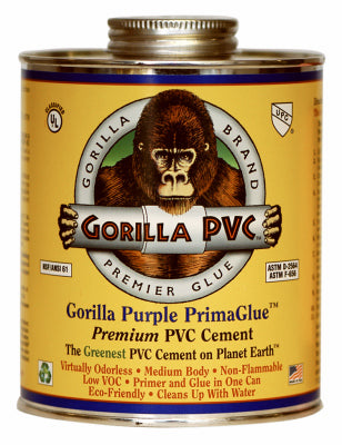 Gorilla PVC PrimaGlue Purple Primer and Cement 8 oz