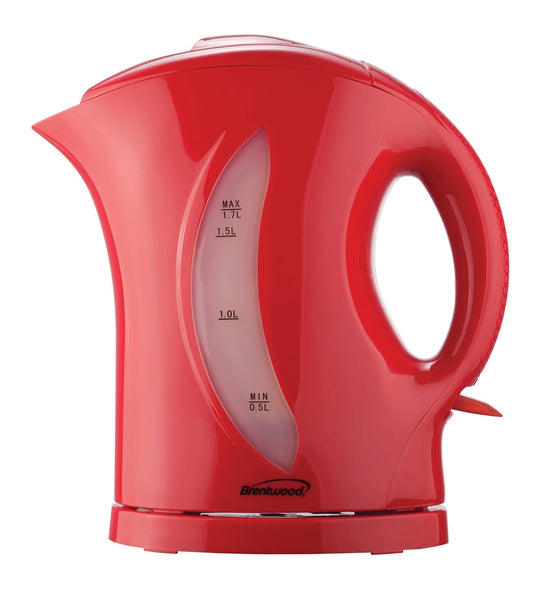 Brentwood KT-1619 1.7 Liter Red Cordless Tea Kettle