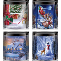 GIFTPOP Signature Holiday Caramel/White Cheddar/Butter Flavor Popcorn Tin 24 oz. (Pack of 4)