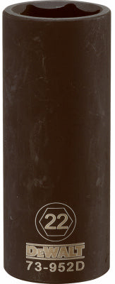 Metric Deep Impact Socket, 6-Point, Black Oxide, 1/2-In. Drive, 22mm