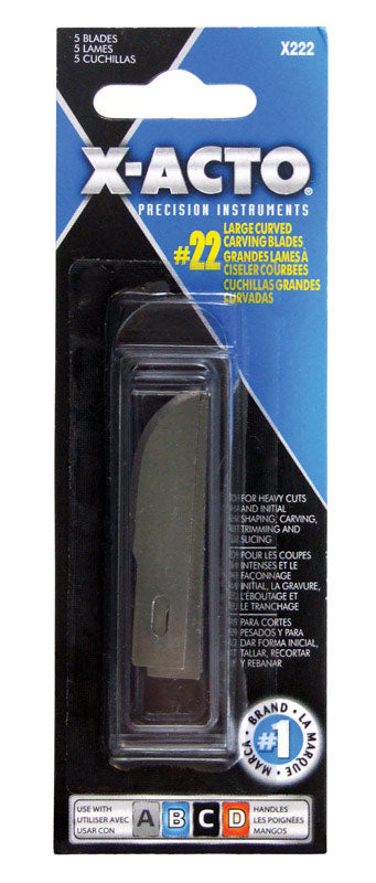 X Acto X222 #22 Large Curved Carving Blade 5 Count
