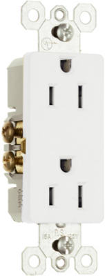 Decor Outlet 15A 125V 2P 3W White