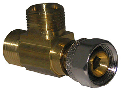 Angle Stop Add A Tee, 3/8-In. Female Compression Inlet x 3/8-In. Compression x 3/8-In. Compression