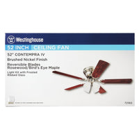 Westinghouse Contempra IV 52 in.   Brushed Nickel Brown LED Indoor Ceiling Fan