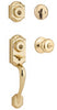 Kwikset SmartKey Montara/Juno Polished Brass Entry Handleset KW1 1-3/4 in.