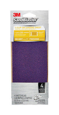 3M Sandblaster 9 in. L X 3.66 in. W 180 Grit Ceramic Sandpaper 4 pk