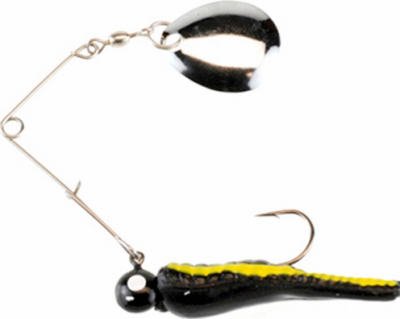 Beetle Spinner, Black Nickel/Yellow Stripe, 1/4-oz.