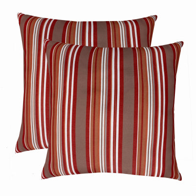 Patio Premiere Outdoor Toss Pillow, Multi Stripes, 16 x 16 x 4-In. (Pack of 12)