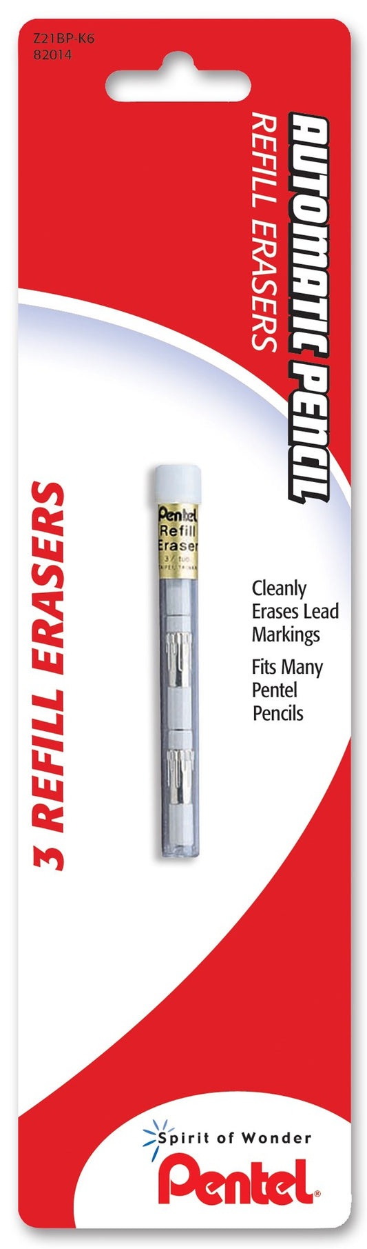 Pentel Z21bp-K6 White Pencil Eraser Refills