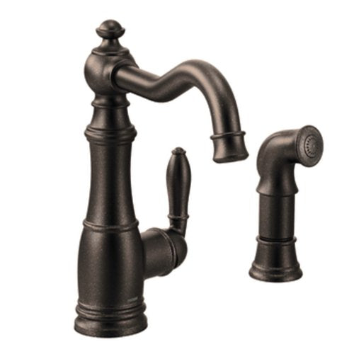 Oil rubbed bronze one-handle high arc kitchen faucet