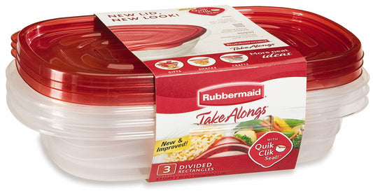 Rubbermaid Fg7f55retchil 3 Piece Take Alongs Rectangular Containers