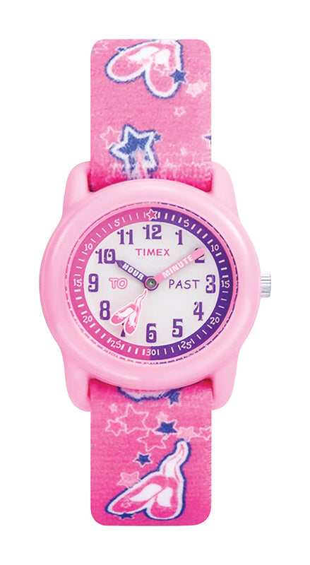 Timex Child's Round Pink Analog Watch Nylon Water Resistant