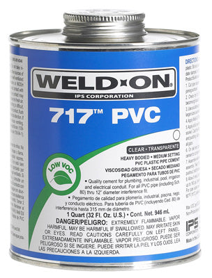Weld On 10150 1/2 Pint Clear 717™ PVC Cement