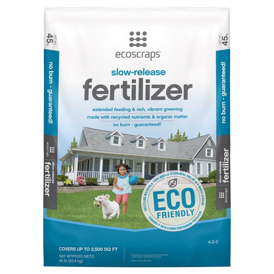 EcoScraps Organic 4-2-0 Slow Release Fertilizer For All Grass Types 45 lb. 2500 sq. ft.