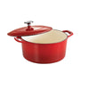 5.5 Qt Enameled Cast-Iron Series 1000 Covered Round Dutch Oven - Gradated Red