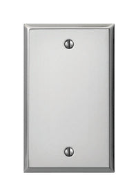 Amerelle Pro Polished Chrome Metallic 1 gang Stamped Steel Blank Wall Plate 1 pk