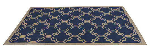 Linon Home Decor  9.5 ft. L x 6.5 ft. W Blue  Outdoor Rug
