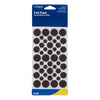 Softtouch Felt Self Adhesive Protective Pad Brown Round Assorted in. W 46 pk