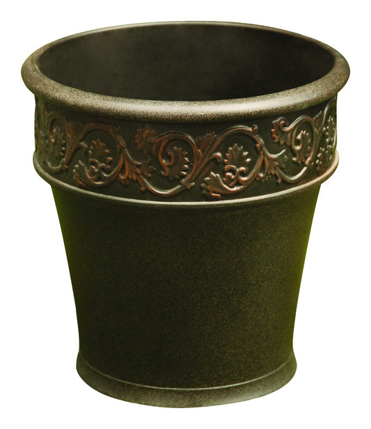 Infinity 15 in. H x 15 in. W Polyresin Traditional Planter Bronze (Pack of 2)