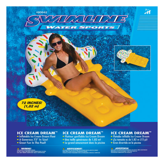 Swimline  Yellow  Vinyl  Inflatable Pool Float