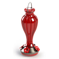 More Birds Hummingbird 25 oz Glass/Metal Bird Feeder 4 ports