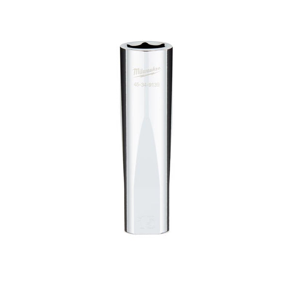 Dado profundo estándar de 6 puntas métrico de 15 mm x 1/2 pulg. de Milwaukee, 1 pieza
