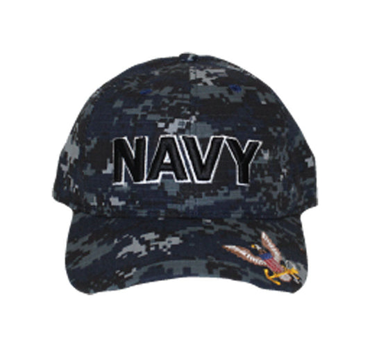 JWM U.S. Navy Logo Baseball Cap Digital Camouflage One Size Fits All (Pack of 6)