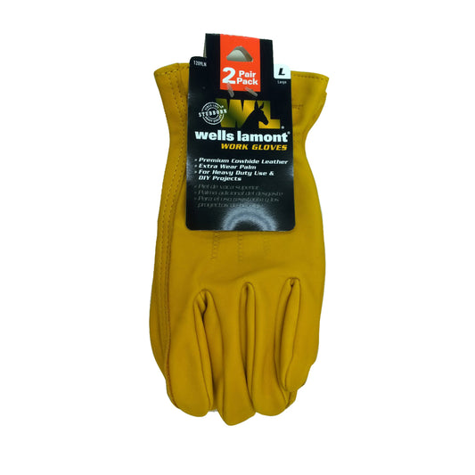Wells Lamont  Universal  Leather  Work Gloves  Yellow  L  2 each