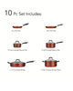Ceramica 10 Pc Ceramic Cookware Set - Metallic Copper