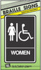 Hy-Ko English Women (Handicap, Braille) Sign Plastic 9 in. H x 6 in. W (Pack of 3)