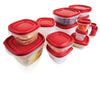 Rubbermaid Red Lid Clear Plastic Dishwasher Safe BPA Free Food Storage Container Set 0.5 Cup