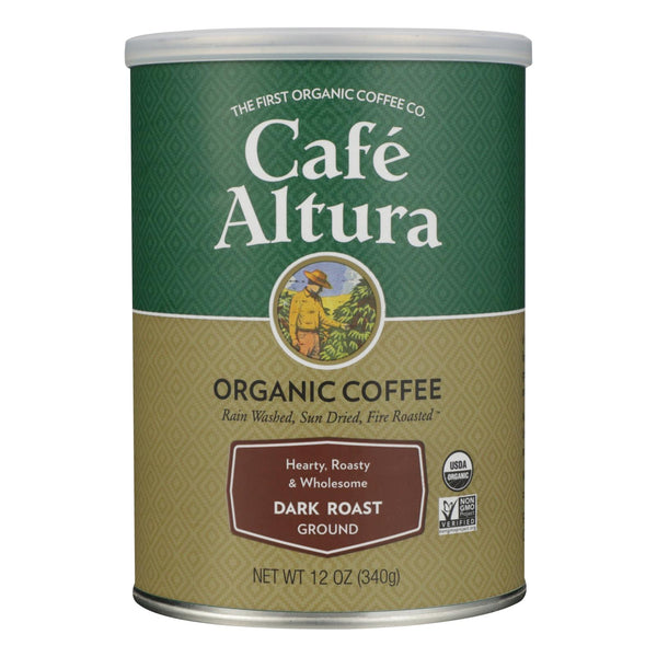 Cafe Altura - Organic Ground Coffee - Dark Roast - Case of 6 - 12 oz. (Pack of 6)