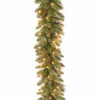 Lighted Branch Garland, Golden Bristle, 50 Clear Lights, 9-Ft. (Pack of 4)