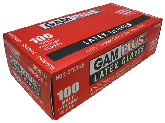 Gam SP98846 Large/Extra-Large Latex Gloves 100 Count                                                                                                  